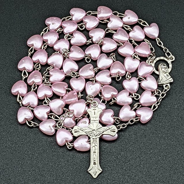 Christian Rosenkranz Halskette, Perle, Silber, Damen, Kreuz Anhänger - Bild 1