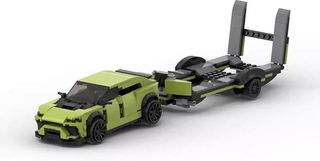 Speed Champion Lamborghinis Urus SUV mit Anhänger, Rennfahrzeuge, Baustein, ab 3 Jahren - Bild 1