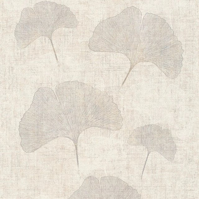 Profhome Blumen Tapete mit metallischen Akzenten in Beige, Silber und Braun, Breite: 0,53 m, Länge: 10,05 m - Bild 1