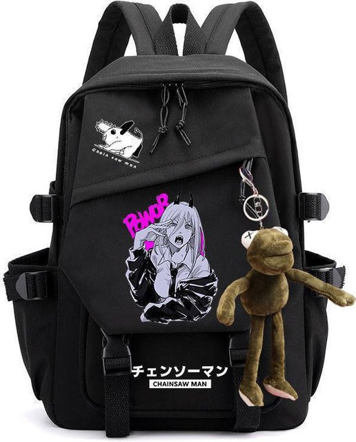 3-teiliges Schulrucksack-Set in Schwarz aus Oxford-Stoff mit großem Fassungsvermögen inklusive Federmäppchen und Schultergurt - Bild 1