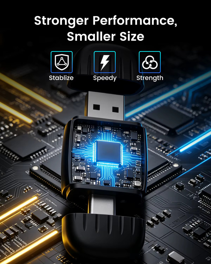 HEYINCAR 2-in-1 Smart Mini-Adapter Schwarz: Kabellose CarPlay-Box und Android Auto Dongle mit WiFi 5.8G und Bluetooth für OEM-Autos - Bild 2