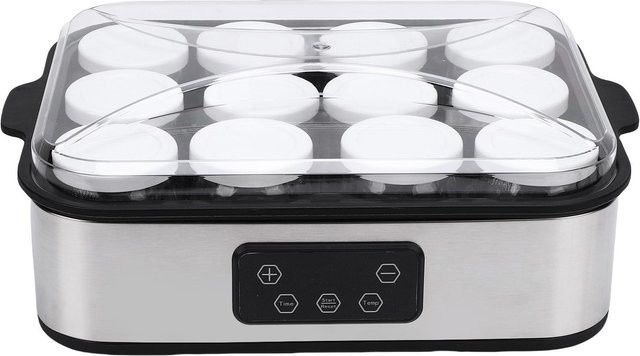 Aimo Elektrischer Joghurtbereiter in Silber mit 48h Timer und 12 Gläsern à 180ml - Bild 1