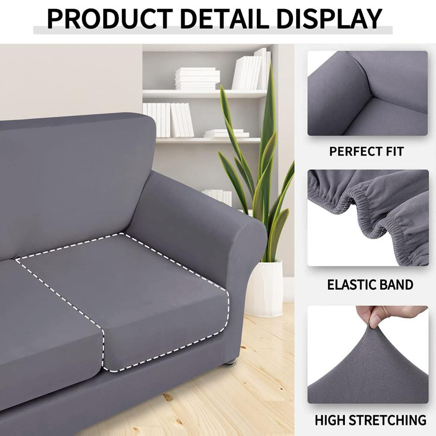 BRHUIXUE Stretch-Sofa-Schonbezug aus Polyester in Rot, elastischer und rutschfester Sofabezug für das Wohnzimmer, waschbar - Bild 3