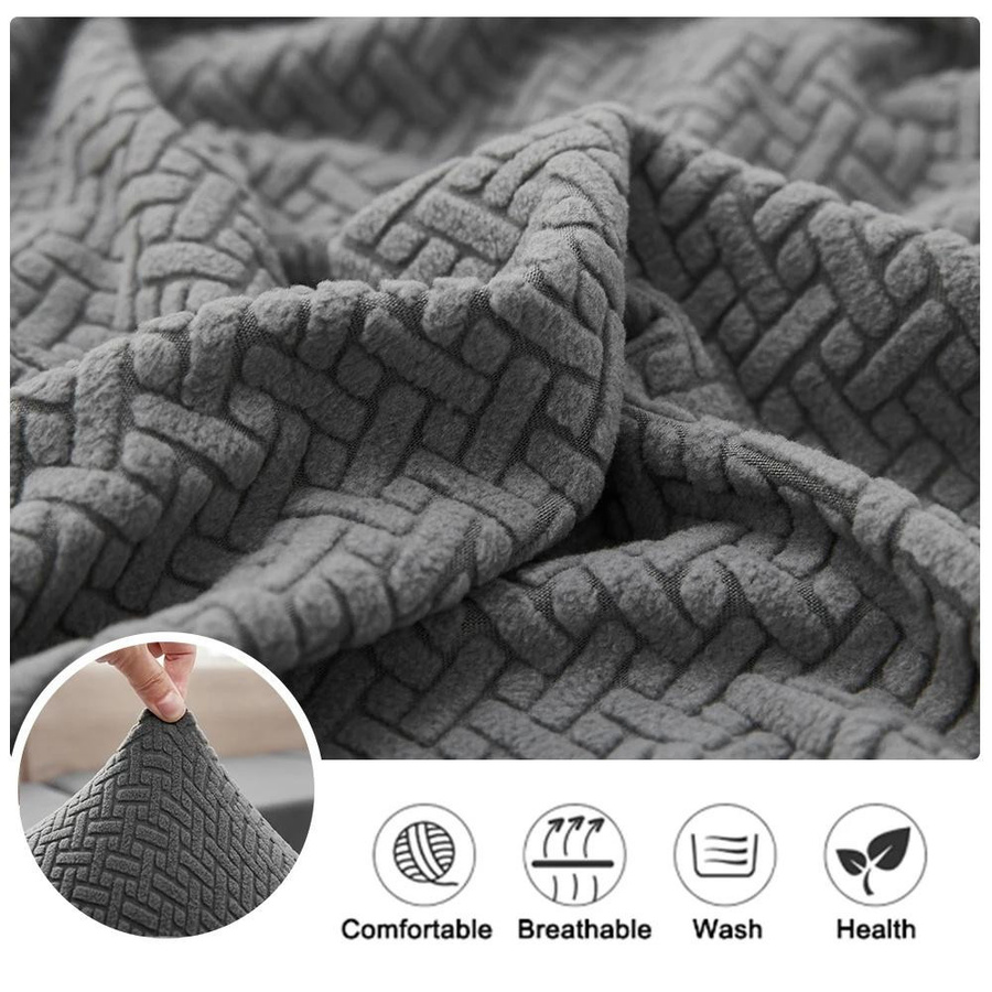 Stretch-Jacquard Sitzbezüge für Esszimmerstühle von Supermarket GO, abnehmbare Stuhlhusse aus Polyester und Elasthan, einteilig - Bild 2