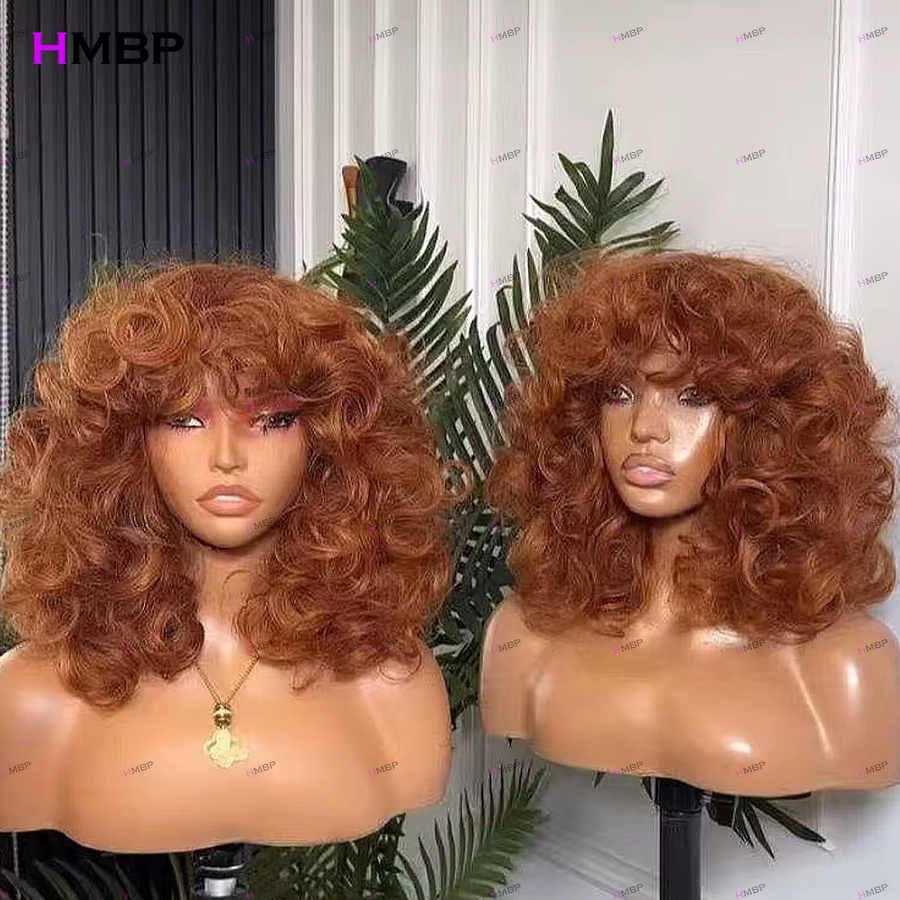 HMBP Perücke, Locken, 100% Echthaar mit Pony, Damen - Bild 2