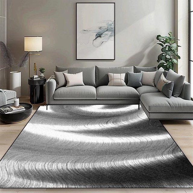 Karpetti Geometrischer Teppich Modern Grau, Waschbar und Rutschfest, B/T: 200 x 300 cm - Bild 1