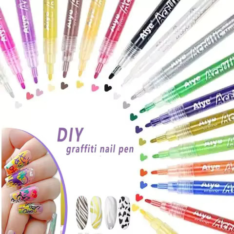 12-farbiger Nagelkritzelstift für Nagelkunst, Unisex - Bild 2