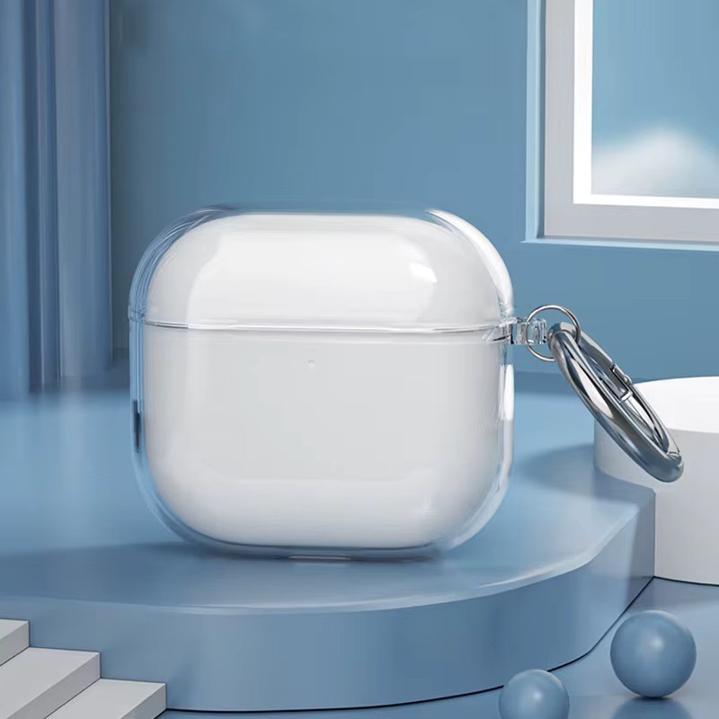 Transparente Silikon-Kopfhörerhülle für Apple AirPods 4 mit Schlüsselanhänger - Bild 2