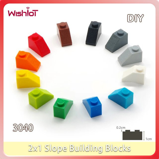 Wishiot MOC Technische Bausteine 2x1 Hang Ziegel in Grau, kompatibel mit Lego, DIY Kleinteile aus Kunststoff für interaktives Spielzeug - Bild 1