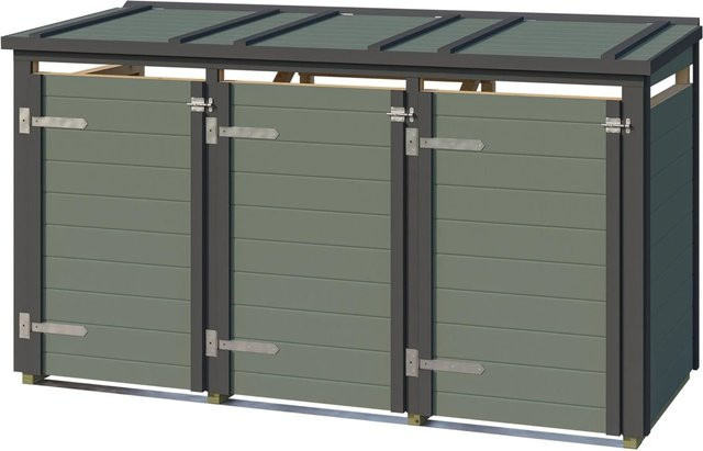 Weka Mülltonnenbox Killarney für 3 Tonnen in Grau-Grün - Bild 1