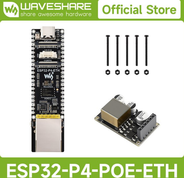 Waveshare ESP32-P4-ETH Entwicklungsboard in Schwarz mit 100 Mbit/s RJ45-Ethernet-Port und leistungsstarker RISC-V 32-Bit Dual-Core MCU - Bild 1