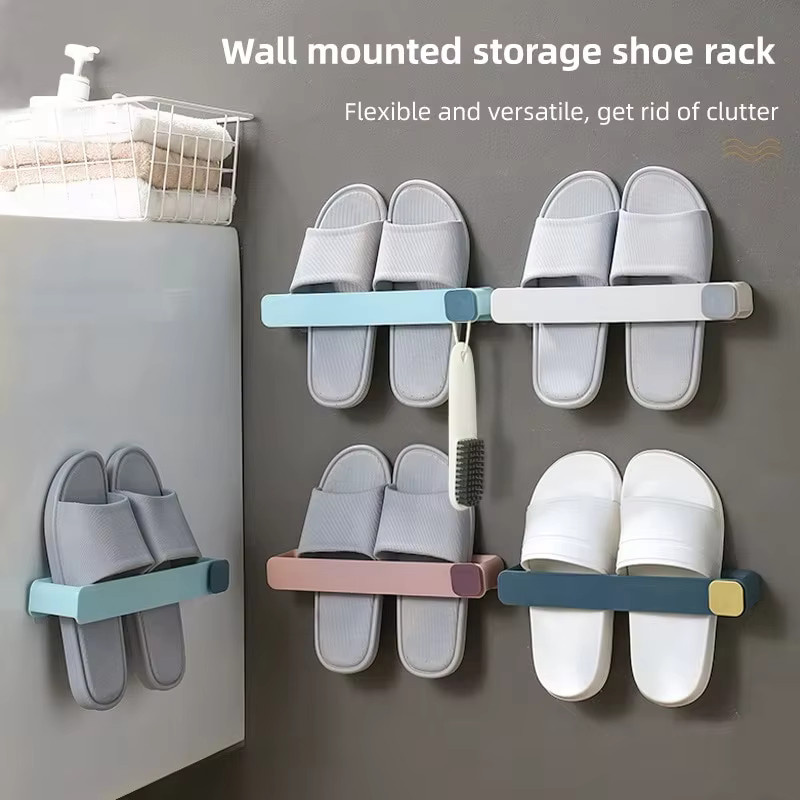 Untior Wandmontiertes Schuhregal aus Kunststoff zum Aufhängen und Aufkleben, Farbe: Weiß - Bild 4