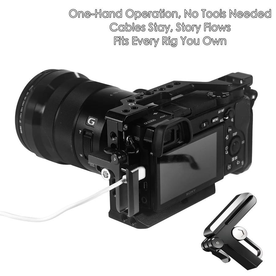 FEICHAO HDMI Kabelklemme mit 1/4 Zoll Clip Lock für Sony Canon DSLR Kameras und Videorigs in Schwarz - Bild 5