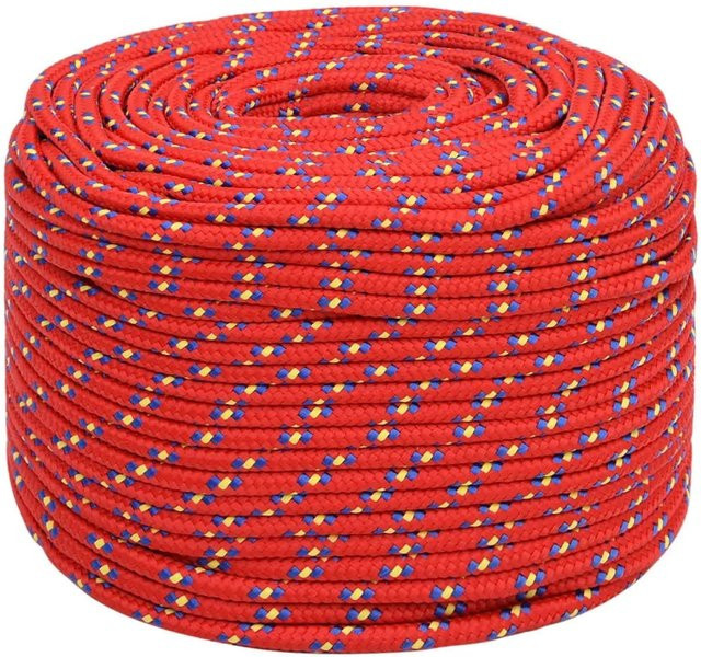 vidaXL Bootsseil aus Polypropylen in Rot, Durchmesser: 8 mm, Länge: 250 m - Bild 1
