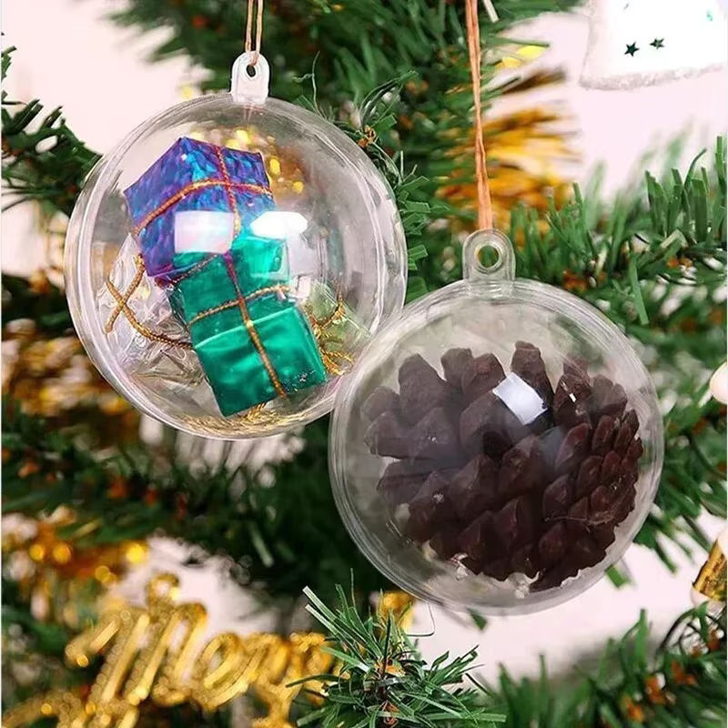 30 Stück transparente Kunststoff-Weihnachtskugeln als Hängeornamente für Weihnachtsbaum, Hochzeit und Party-Dekoration - Bild 4