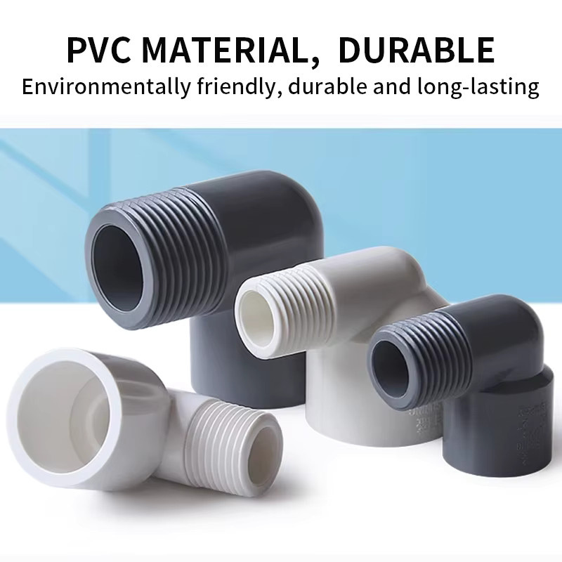 SgooHan PVC 90 Grad Reduzier-Winkelstecker mit Außengewinde für Aquarium und Garten in Grau - Bild 2