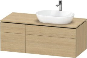Duravit L-Cube Waschtischunterschrank Wandmontage in Weiß und Beige mit Türen und internen Schubladen B/T/H: 122 x 55 x 48,2 cm - Bild 1