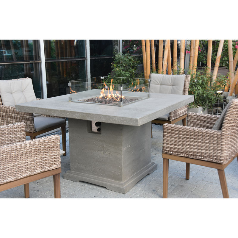 Elementi Gasfeuerstelle Birmingham in Beton-Optik, Grau, B/T/H: 122 x 122 x 75 cm - Bild 2