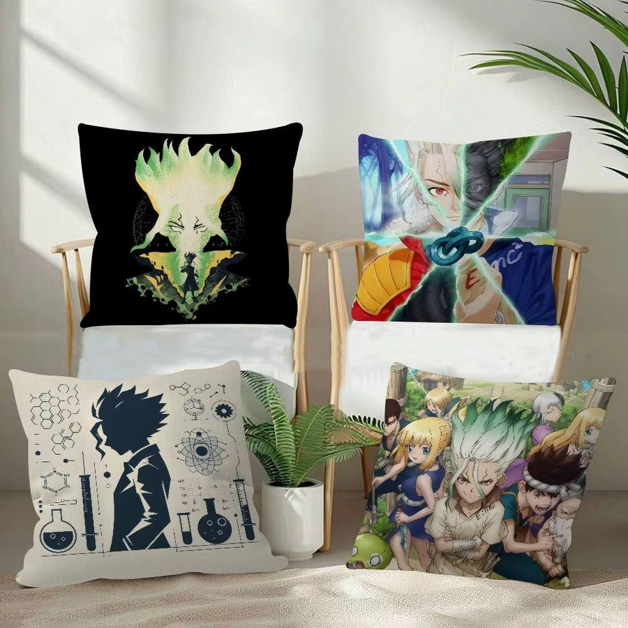 Anime Dr. Stone Kissenbezug für Sofa und Heimdekoration, quadratisch, B/B/H: 30 x 30 x 30 cm, mehrfarbig - Bild 2
