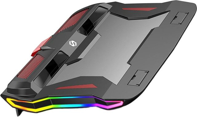 Verstellbares Laptop-Kühlpad von elenxs in Schwarz mit zwei Lüftern - Bild 1