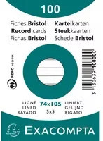 Exacompta Karteikarten DIN A7 liniert in Weiß und Schwarz aus Papier (PEFC-zertifiziert) - Bild 1