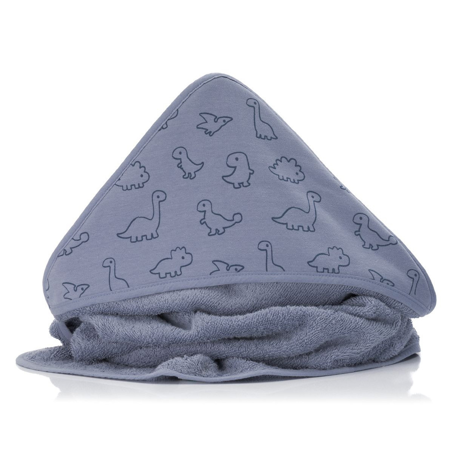Fillikid Kapuzenbadetuch Dino Blau aus flauschigem Baumwoll-Terry für Babys, B/B: 75 x 75 cm - Bild 1