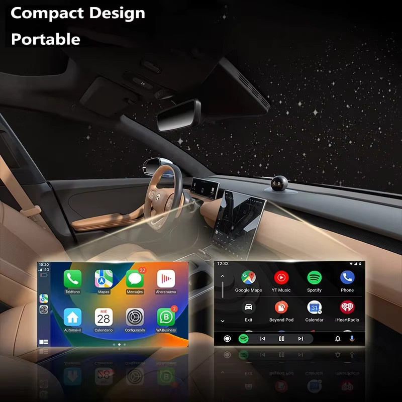 Lenovo 4-in-1 Wireless CarPlay und Android Auto Adapter in Gold mit Wi-Fi für Plug & Play Mirror Link Verbindung - Bild 4