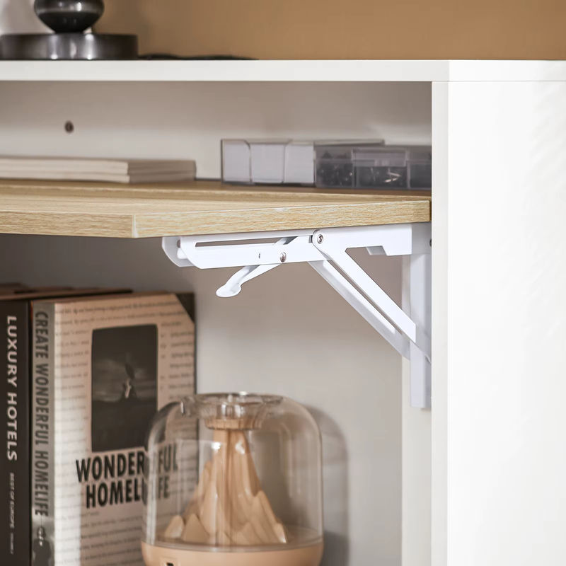 SoBuy Klapptisch FWT104 mit Schrank in Weiß, moderner Schreibtisch mit integriertem Stauraum, B/T/H: 70 x 57 x 85 cm - Bild 2