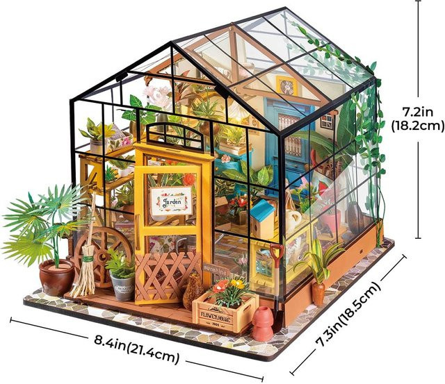 ROBOTIME Rolife 3D-Puzzle Cathys Blumenhaus DIY Miniaturhaus DG104 - Bild 1