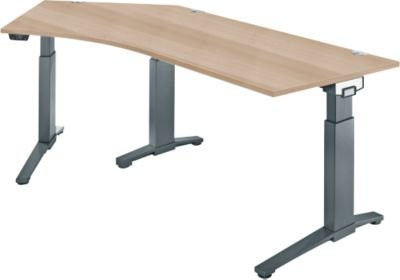 Schäfer Shop Genius ERGOSTYLE S Schreibtisch, elektrisch höhenverstellbar, C-Fuß, Eiche/anthrazit, B: 216,5 cm, T: 80 cm, H: 71,5-118,2 cm - Bild 1