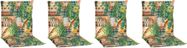 Beo Sitzauflage Texas für Niedriglehner 4er-Set mit Dschungel-Design, bunt, B/T/H: 98 x 46 x 8 cm - Bild 4