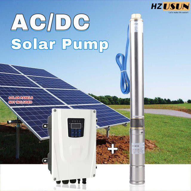 HZUSUN Hybrid DC/AC Solar-Tauchpumpe 3 Zoll für Brunnen mit 80m Förderhöhe - Bild 1