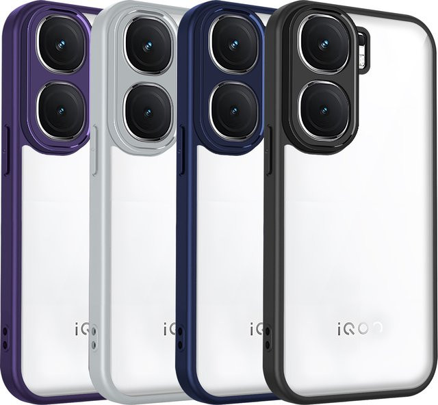 Silikon Handyhülle für Vivo IQOO Neo9 Pro und IQOO Neo 9s Pro mit matter Rückseite und Luftpolster-Bumper in Transparent und Schwarz - Bild 1