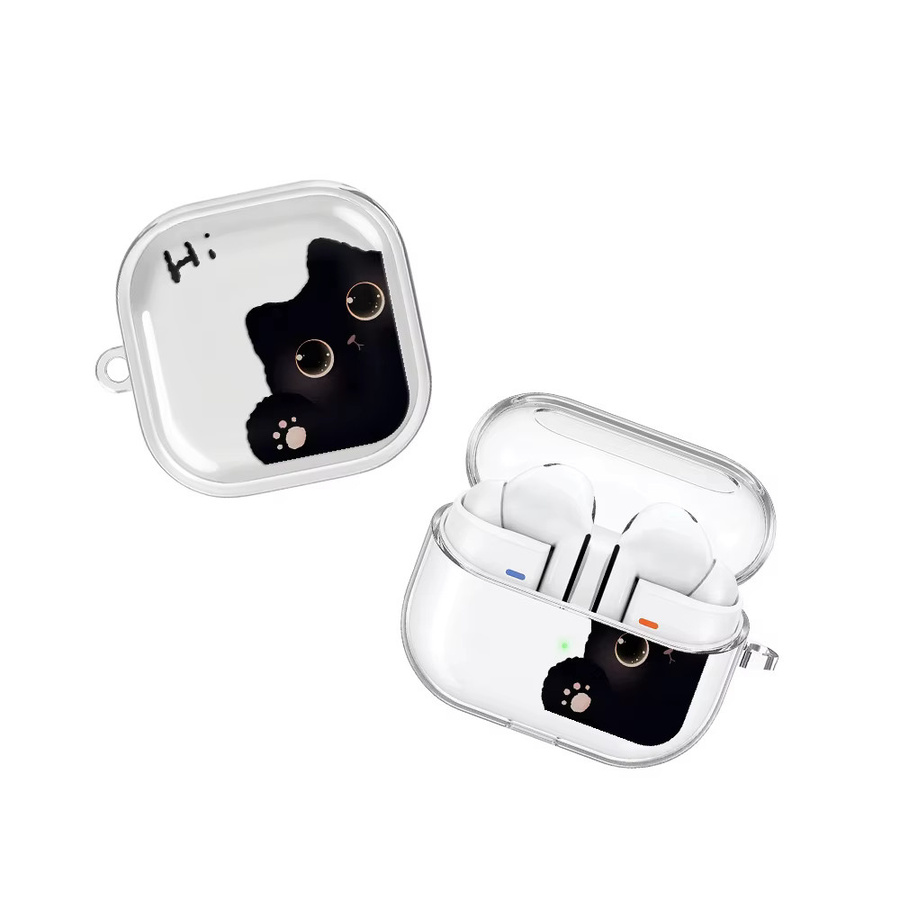 Hello Cute Cat Schutzhülle für Samsung Galaxy Buds 4 Pro, 3 Pro, 4 Pro Live, 3 FE, transparent - Bild 5
