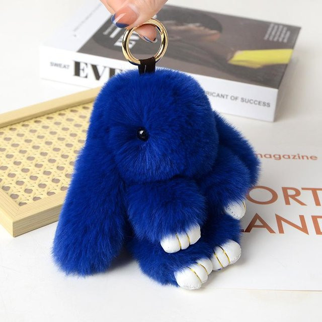 Linyi toy Mini-Kaninchen-Schlüsselanhänger, Plüschtier, Blau, ab 14 Jahren - Bild 1