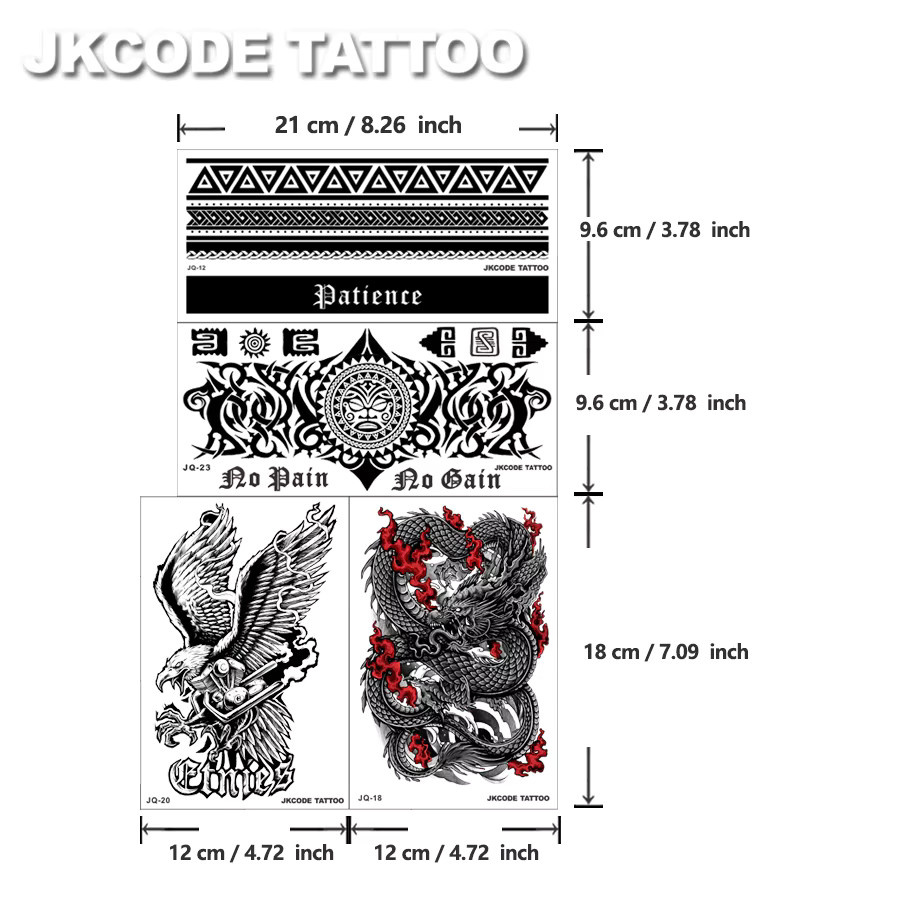 JKCODE TATTOO Tattoo-Set, 4-teilig, Unisex, Schwarz - Bild 4