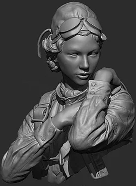 1/10 Russische Pilotinnen, Witch the Night, Resin-Modellfigur, Büste, Militär, unmontierter und unbemalter Bausatz - Bild 1