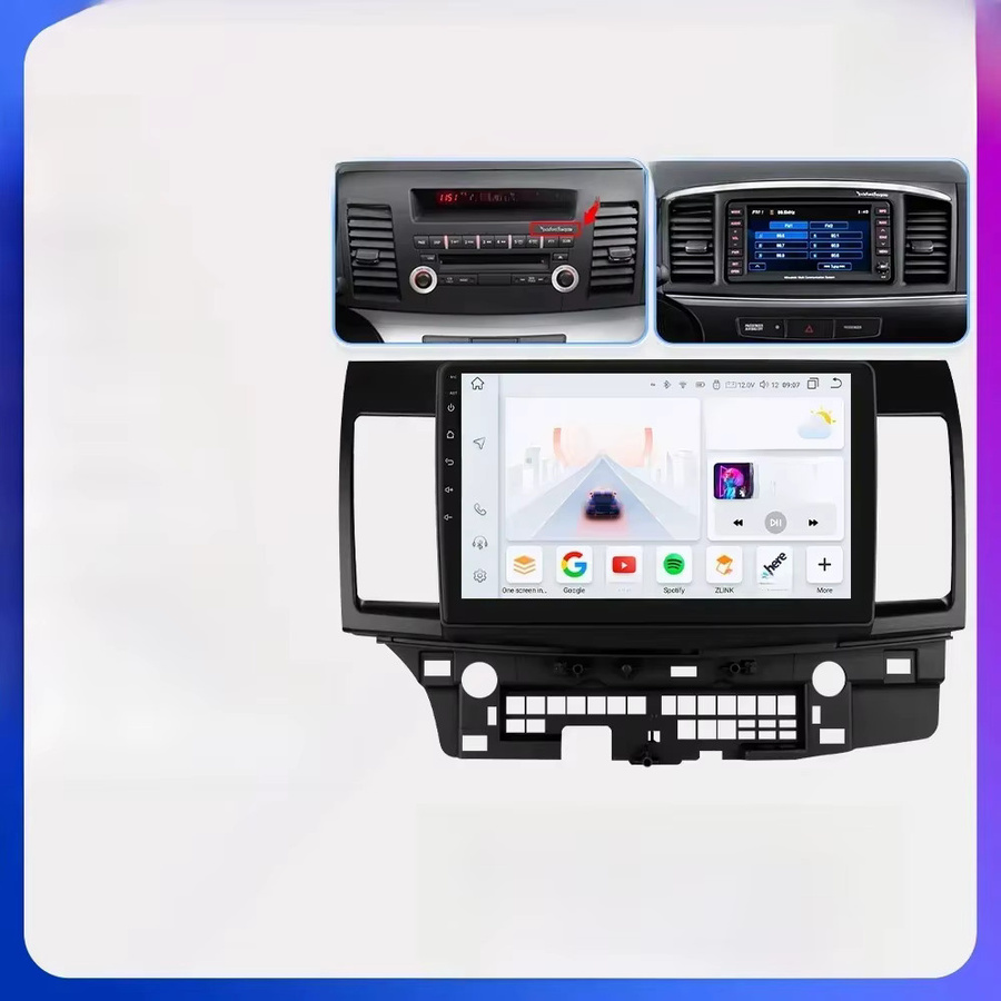 Ossuret Android Multimedia Autoradio mit Carplay, GPS und 4G LTE für Mitsubishi Lancer 2007-2013, Schwarz, 2 DIN - Bild 1