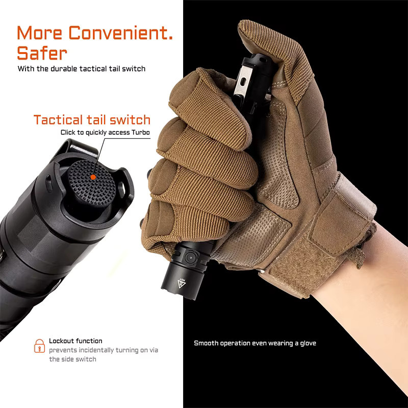 ACEBEAM TAC 2AA EDC-Taschenlampe, wiederaufladbare LED-Taschenlampe aus Metall in Schwarz mit Stroboskop-Modus - Bild 4
