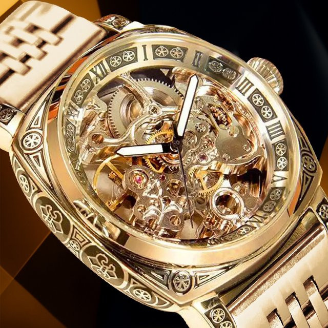 CAROTIF Armbanduhr Automatik, Edelstahl, Gold, Herren - Bild 1