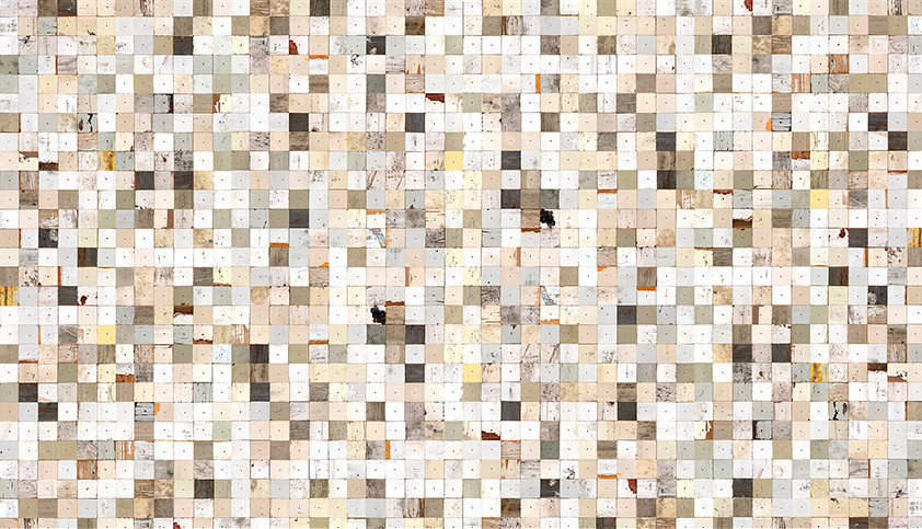 NLXL Tapete Scrapwood PHE-16 in Beige und Multicolour mit abstraktem geometrischem Design aus Vlies - Bild 1