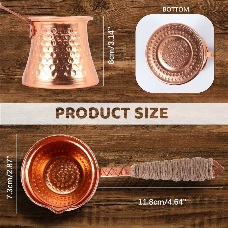 Coffee Turk Türkischer Kaffeekocher Cezve aus Kupfer in Gold, 320 ml - Bild 5