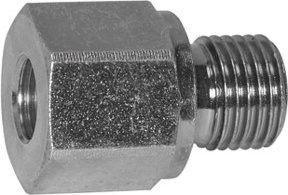 Riegler Lange Wechselreduzierung G 3/8 a. auf G 1/4 i. aus verzinktem Stahl in Silber - Bild 1