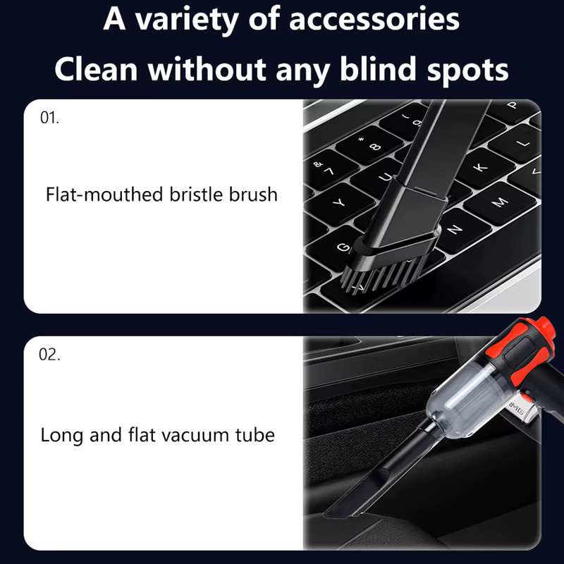 Lenovo kabelloser 5-in-1 Handstaubsauger für die Nass- und Trockenreinigung im Auto, Schwarz-Gelb - Bild 5