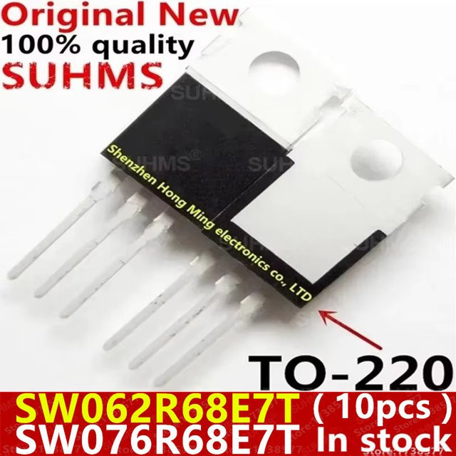 10 Stück SUHMS Transistoren SW076R68E7T und SW062R68E7T im TO-220 Gehäuse, Schwarz - Bild 1