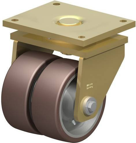 Blickle 742800 LSD-GB 202K Doppel-Lenkrolle in Silber mit 200 mm Rad-Durchmesser und 2850 kg Tragfähigkeit - Bild 1