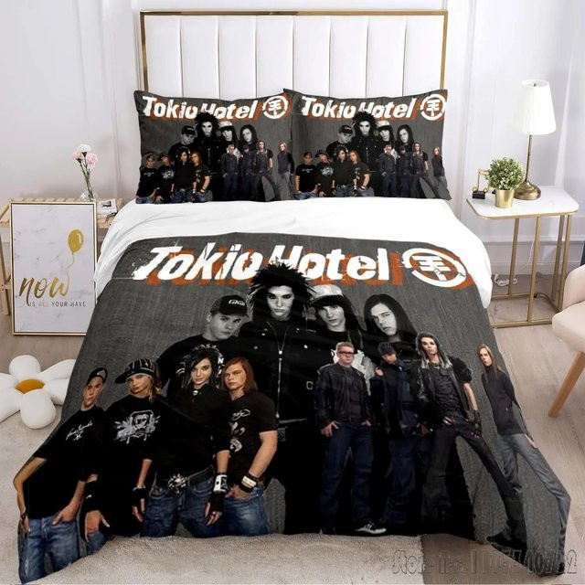 Tokio Hotel Bettwäsche-Set für Kinder aus Mikrofaser, Schwarz, B/H: 140 x 200 cm - Bild 1