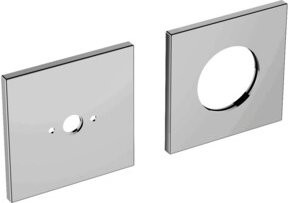 Keuco Rosetten-Set IXMO für Waschtisch-Einhebelmischer Unterputz, eckig, Silber, B/B: 8,5 x 8,5 cm - Bild 1