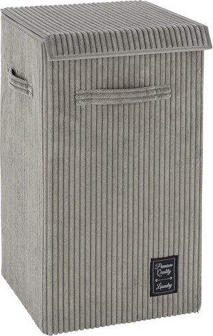 WENKO Wäschesammler mit Deckel aus Polyester, grau, 63 l - Bild 1