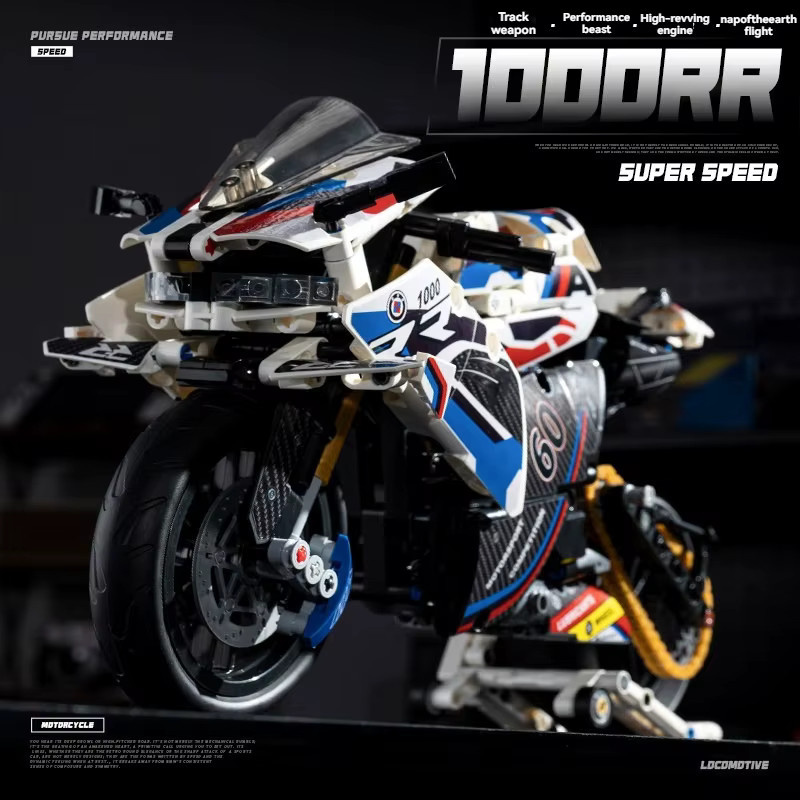 FUNXINEE MOC Motorrad-Bausteinset, 1:8, 715 Teile - Bild 2